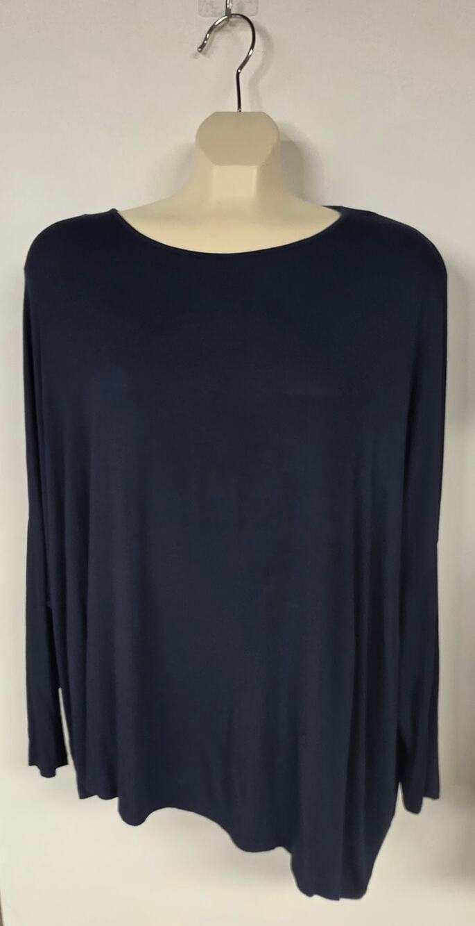 Majestic Paris Neiman Marcus Navy Oversized Draped Tunic Top Size 5 (XXL) 0046